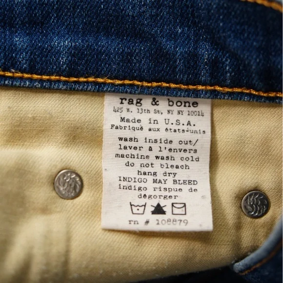 Rag & Bone The Dre boyfriend jeans Bradford wash size 27 USA made - Picture 7 of 11